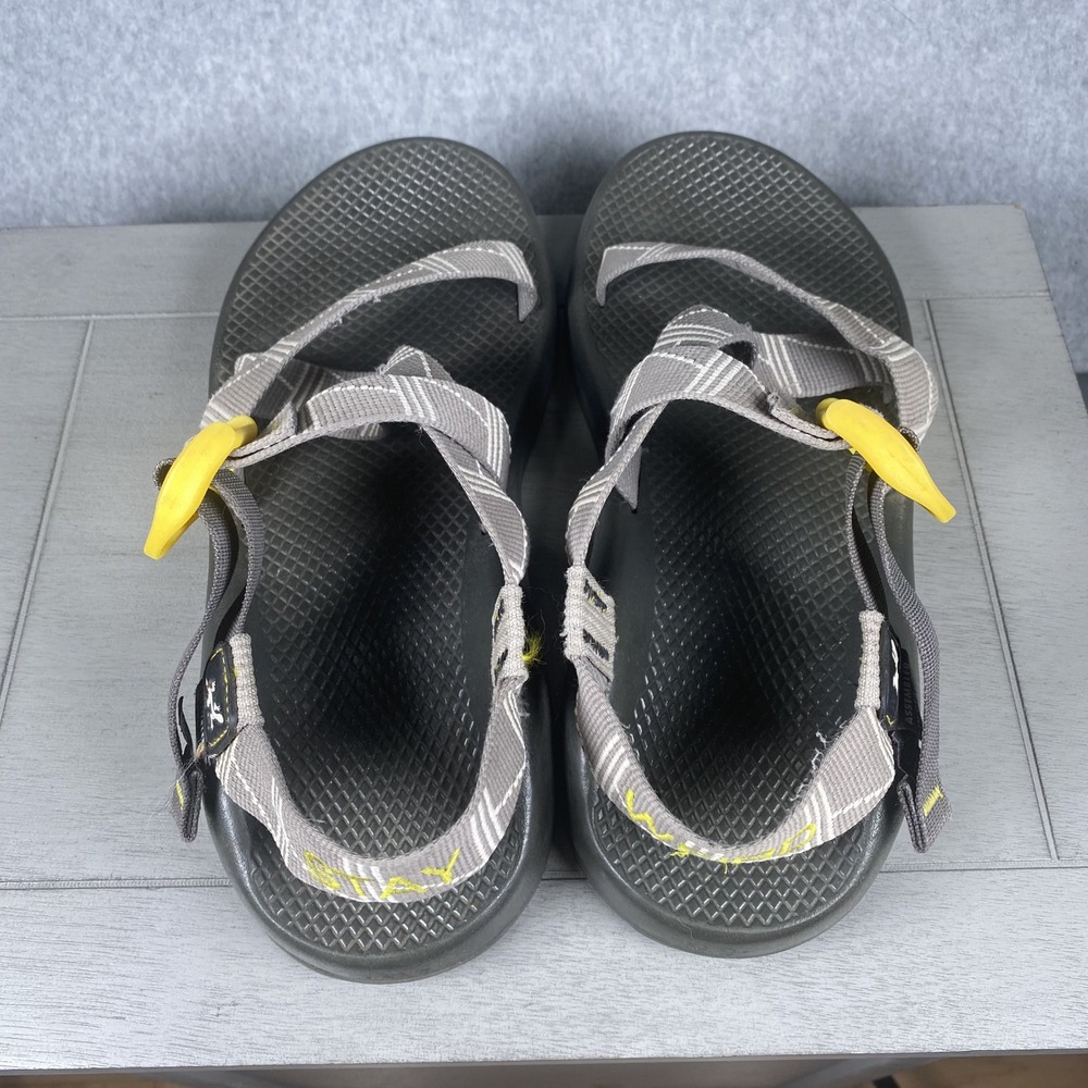 Chaco Z1 Classic Sandals Mens Size 9 Grey Stay Weird Custom Vibram Hiking Shoes - Picture 6 of 9
